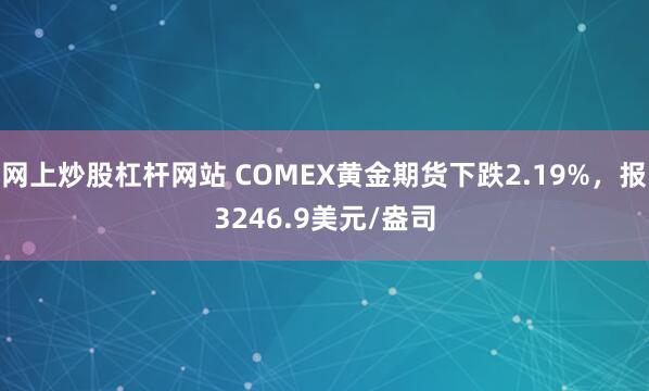 网上炒股杠杆网站 COMEX黄金期货下跌2.19%，报3246.9美元/盎司