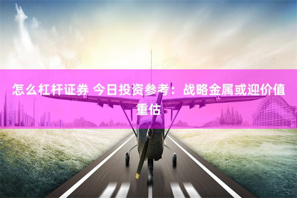 怎么杠杆证券 今日投资参考：战略金属或迎价值重估