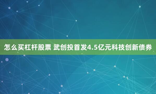 怎么买杠杆股票 武创投首发4.5亿元科技创新债券