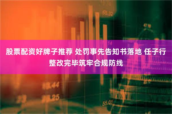 股票配资好牌子推荐 处罚事先告知书落地 任子行整改完毕筑牢合规防线